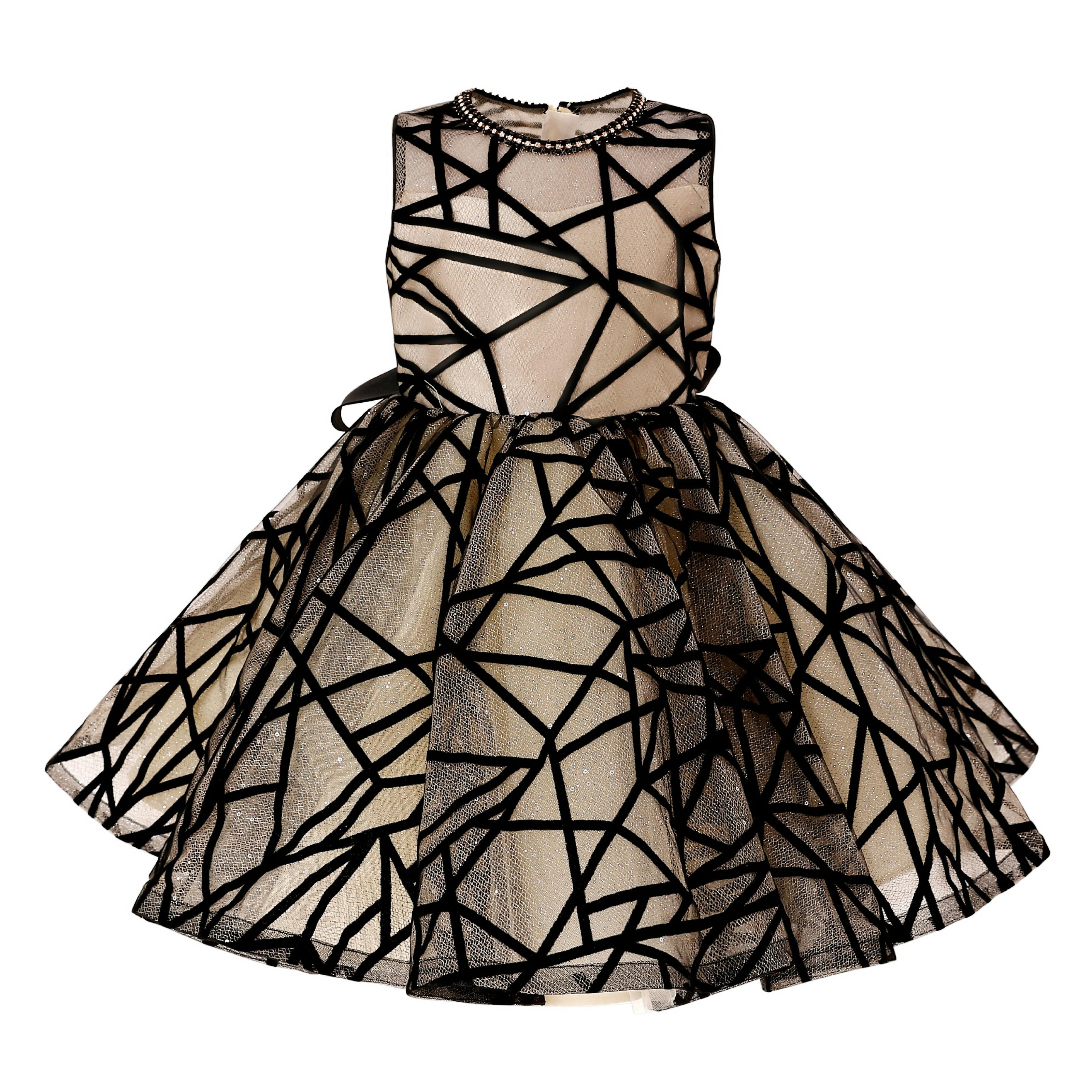 Beige Belvedra Pearl-Trim Ribbon Dress