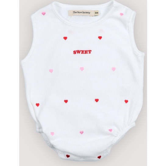 Petunia Baby Romper Hearts Pure Cloud