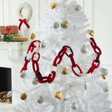 Hand Felted Wool Christmas Garland and Bunting - Loop Chain Red - 6' Arcadia Home