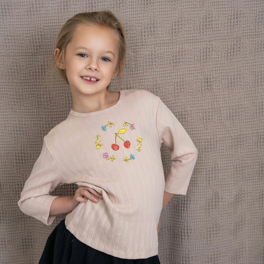 Pointelle Ribbed T-Shirt