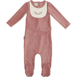 Girl's Embroidered Bib Long Sleeve Footie