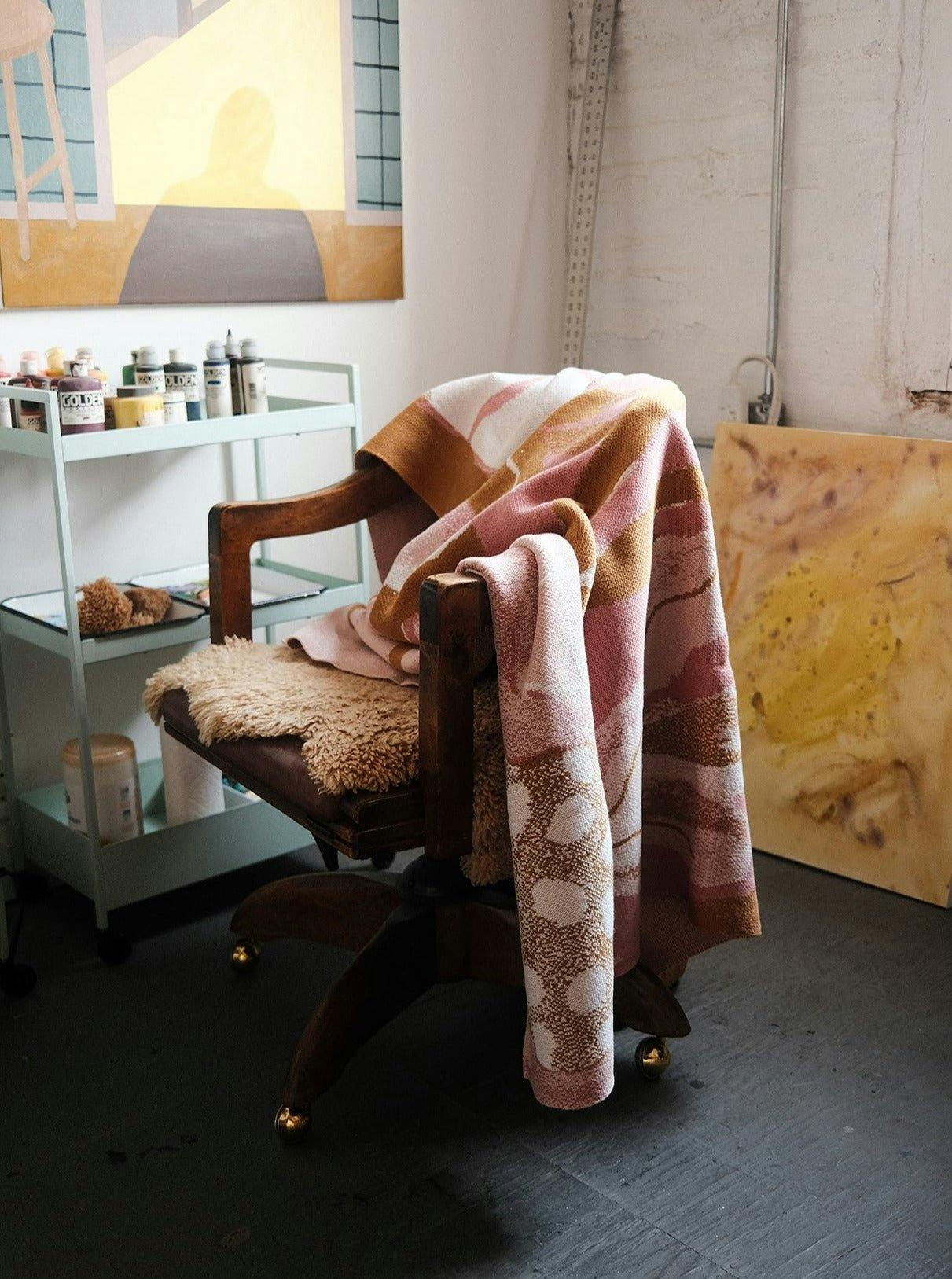 House Plants Knit Blanket