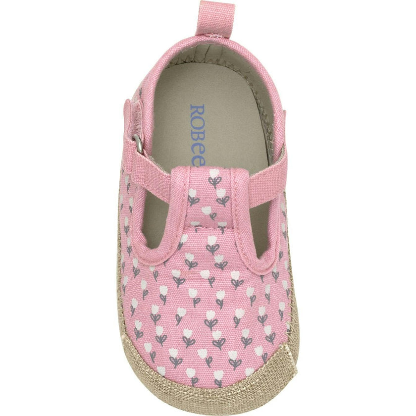 Tulips Blush Canvas Espadrille First Kick