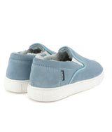 Wool Lining Suede Slip On Sneakers, Sky Blue