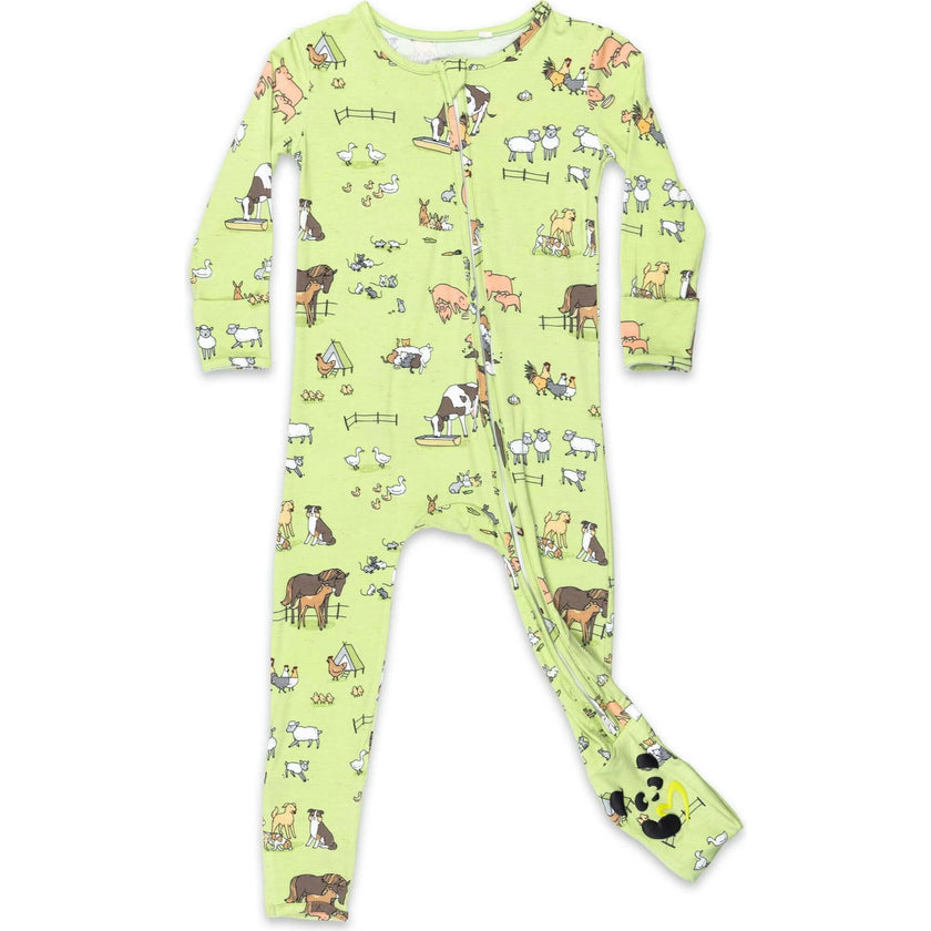 Farm Animals Bamboo Convertible Footie