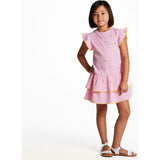 Girls Pink Rib Tiered Dress | Bunny Garden