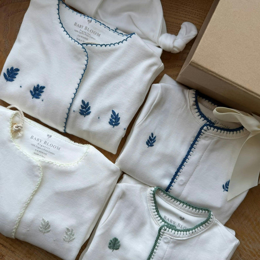 Organic Preemie Gift Set Boy Leaves