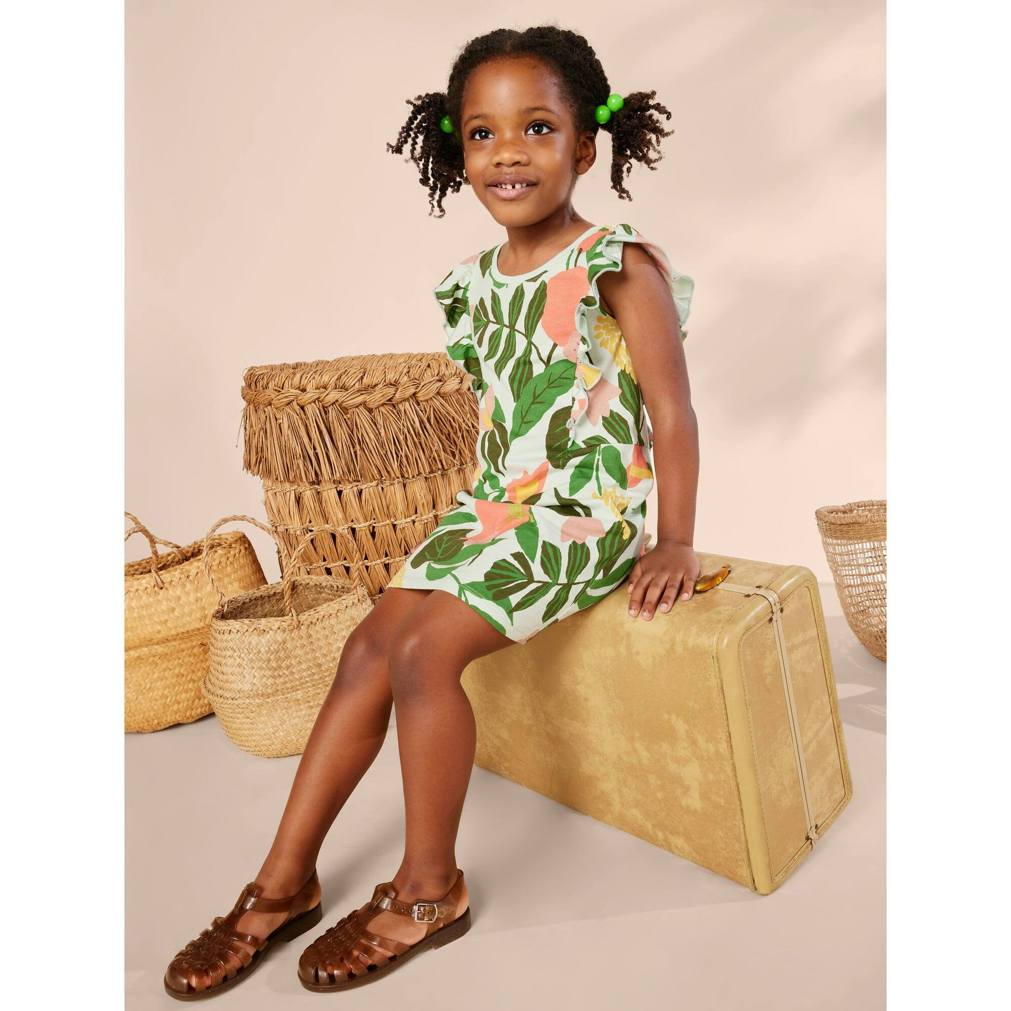 Sleeveless Ruffle A-Line Dress, Multi