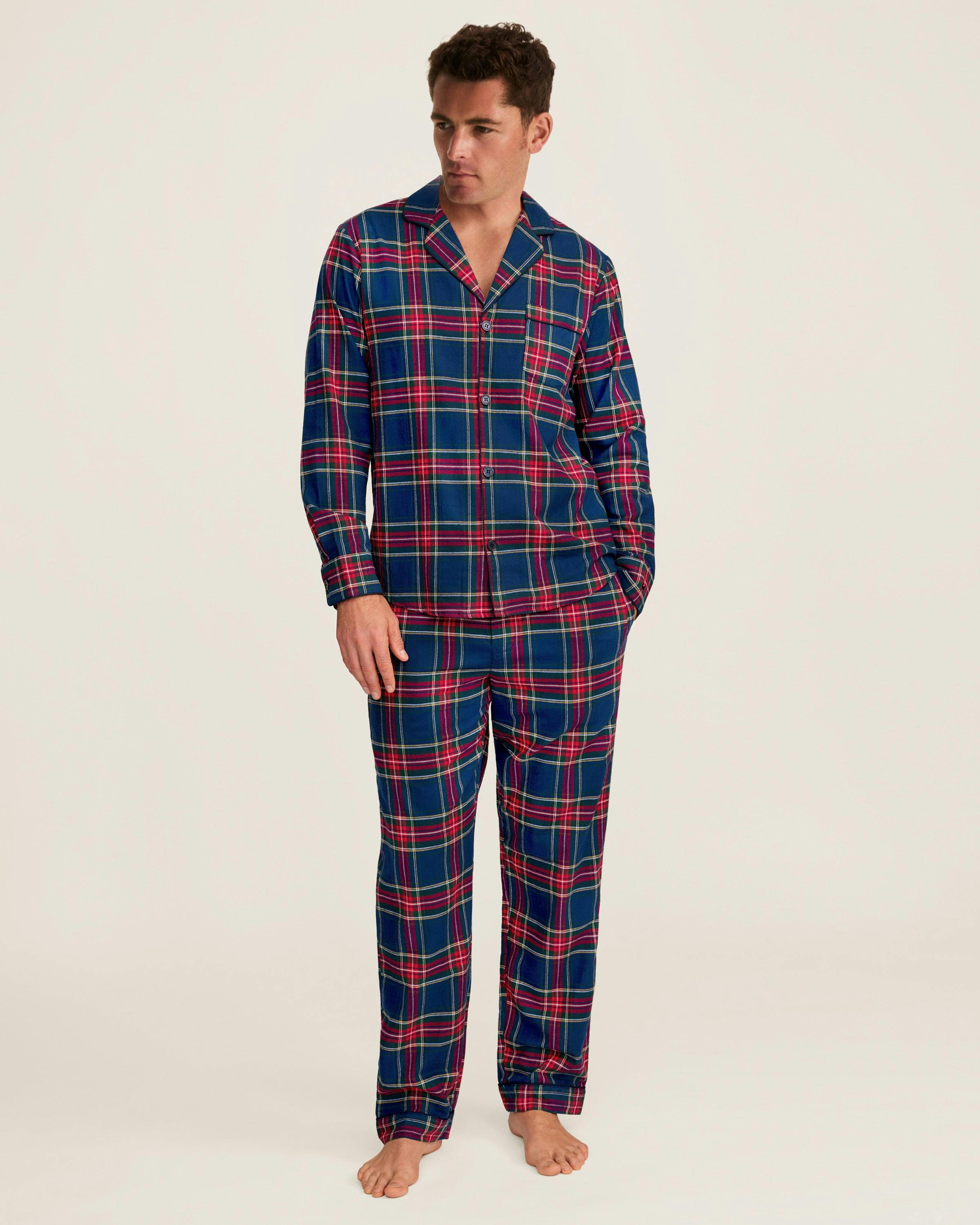 Men's Brushed Twill Pajama Set in Windsor Tartan