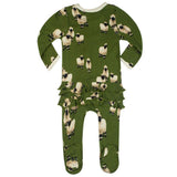 Valais Bamboo Ruffle Zipper Footed Romper