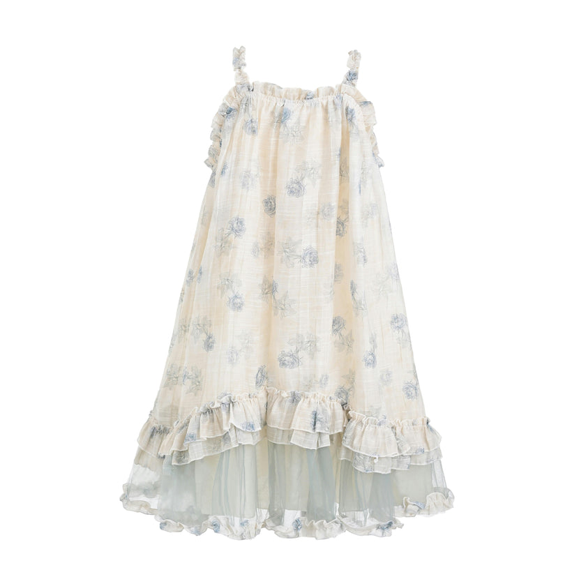 Vintage Bloom Ruffle Dress