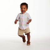 Infant 4 Piece Plaid Suspender Set
