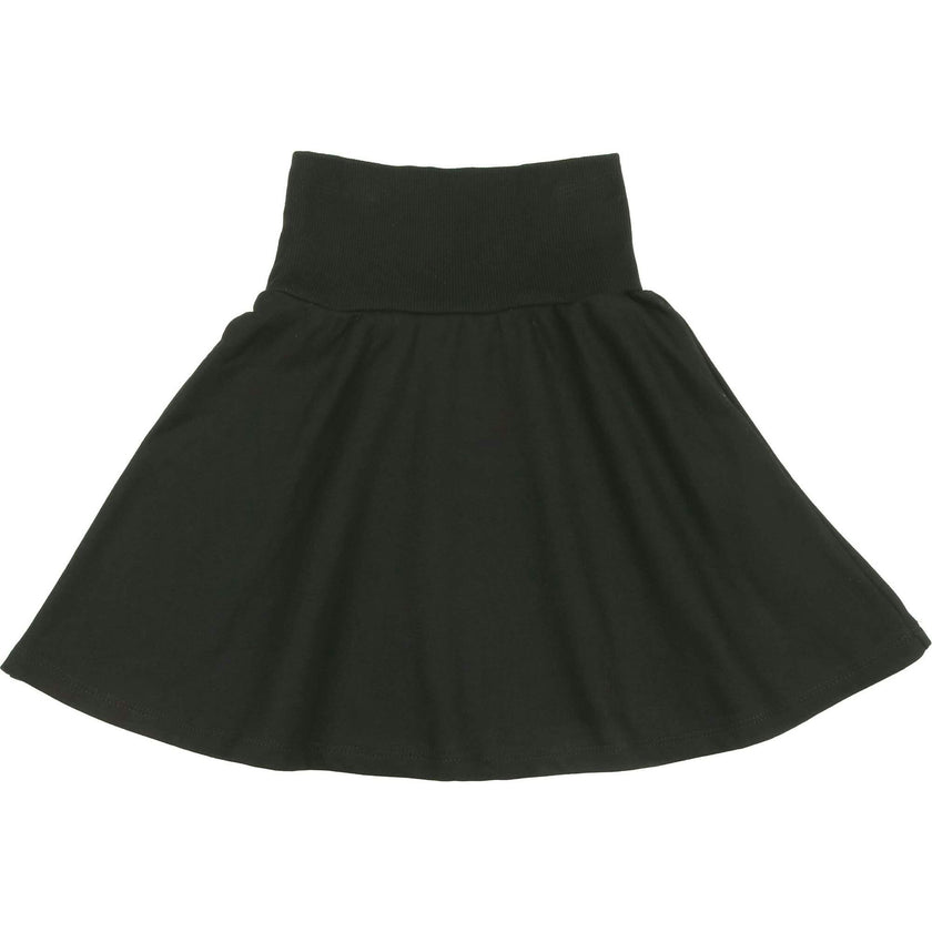 Girls Terry Ribbed Wide High Waist A-Line Short Skirt