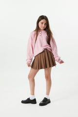 Klein Light Pink Cable Knit Collar Sweater