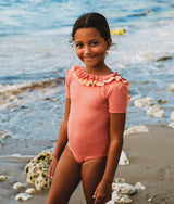 Carlotta Surf Suit in Coral Pink & Peach Pink