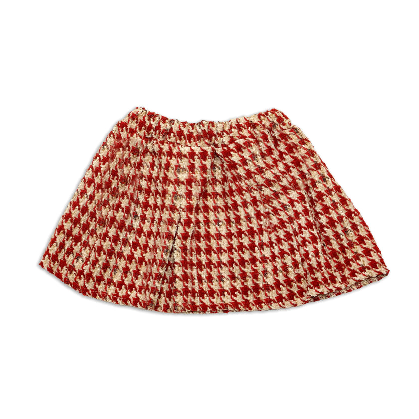 Jr Star Chenille Houndstooth Child Pleated Skirt