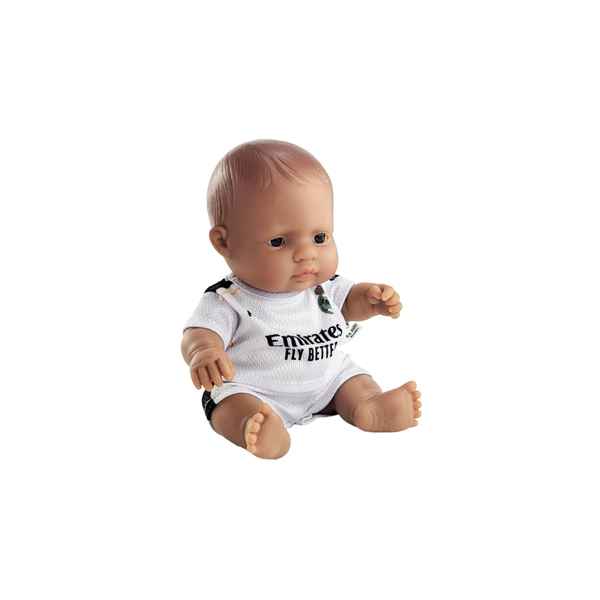 Baby Boy Doll 8 1/4 inch with Real Madrid Soccer Jersey