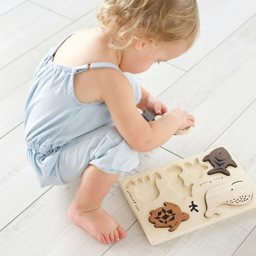 WOODEN TRAY PUZZLE - OCEAN ANIMALS - 2ND EDITION