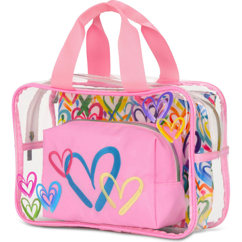 COREY PAIGE HEARTS COSMETIC BAG TRIO