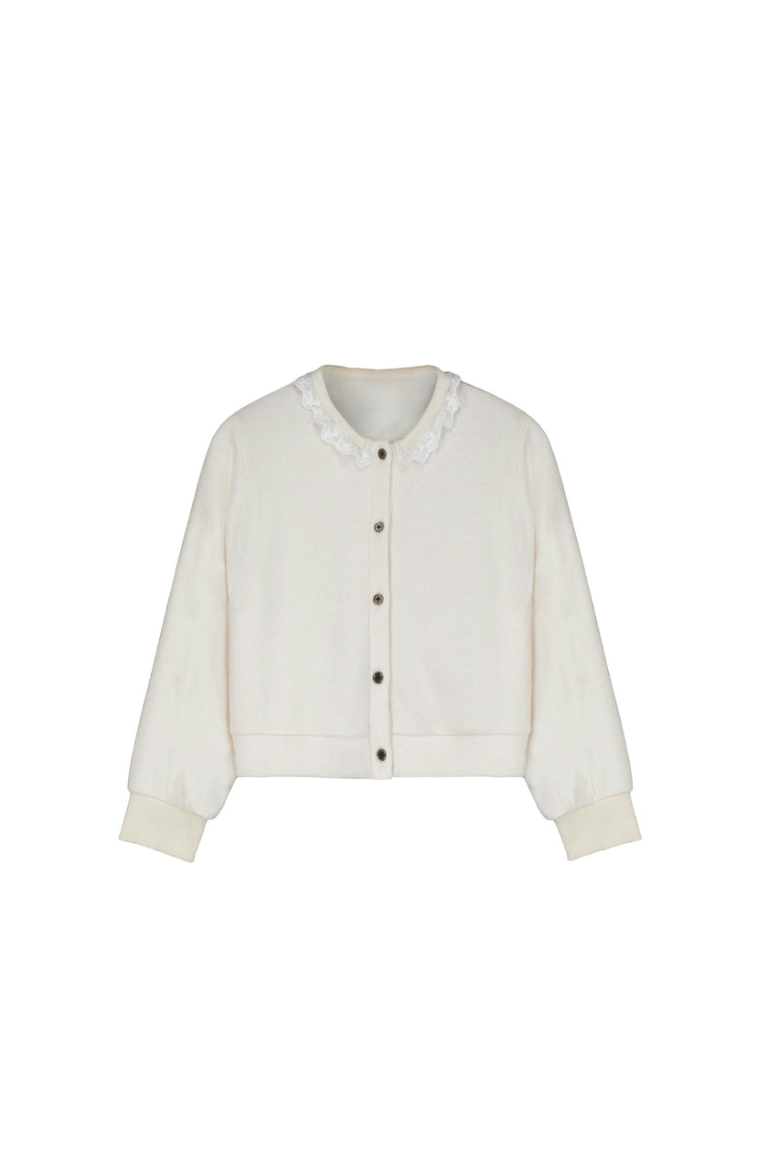Knit Lace Cardigan Cream