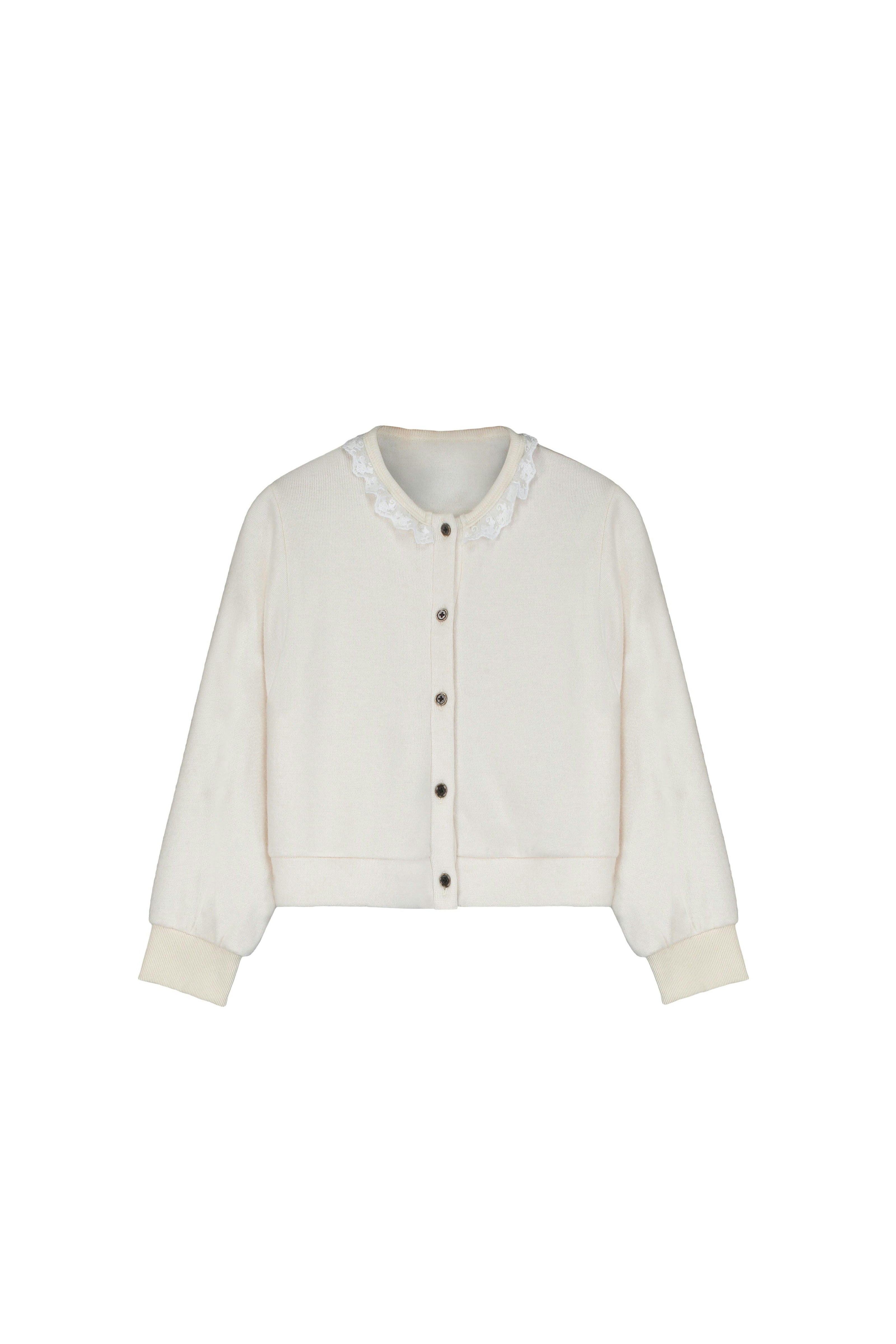 Knit Lace Cardigan Cream