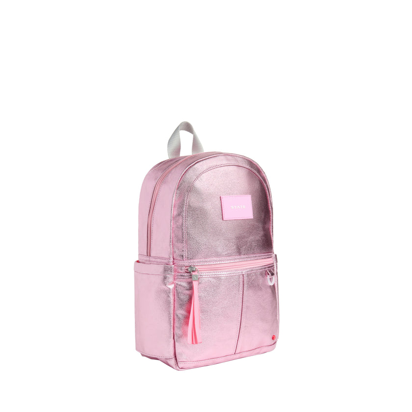 Kane Mini Backpack, Metallic Pink/Silver