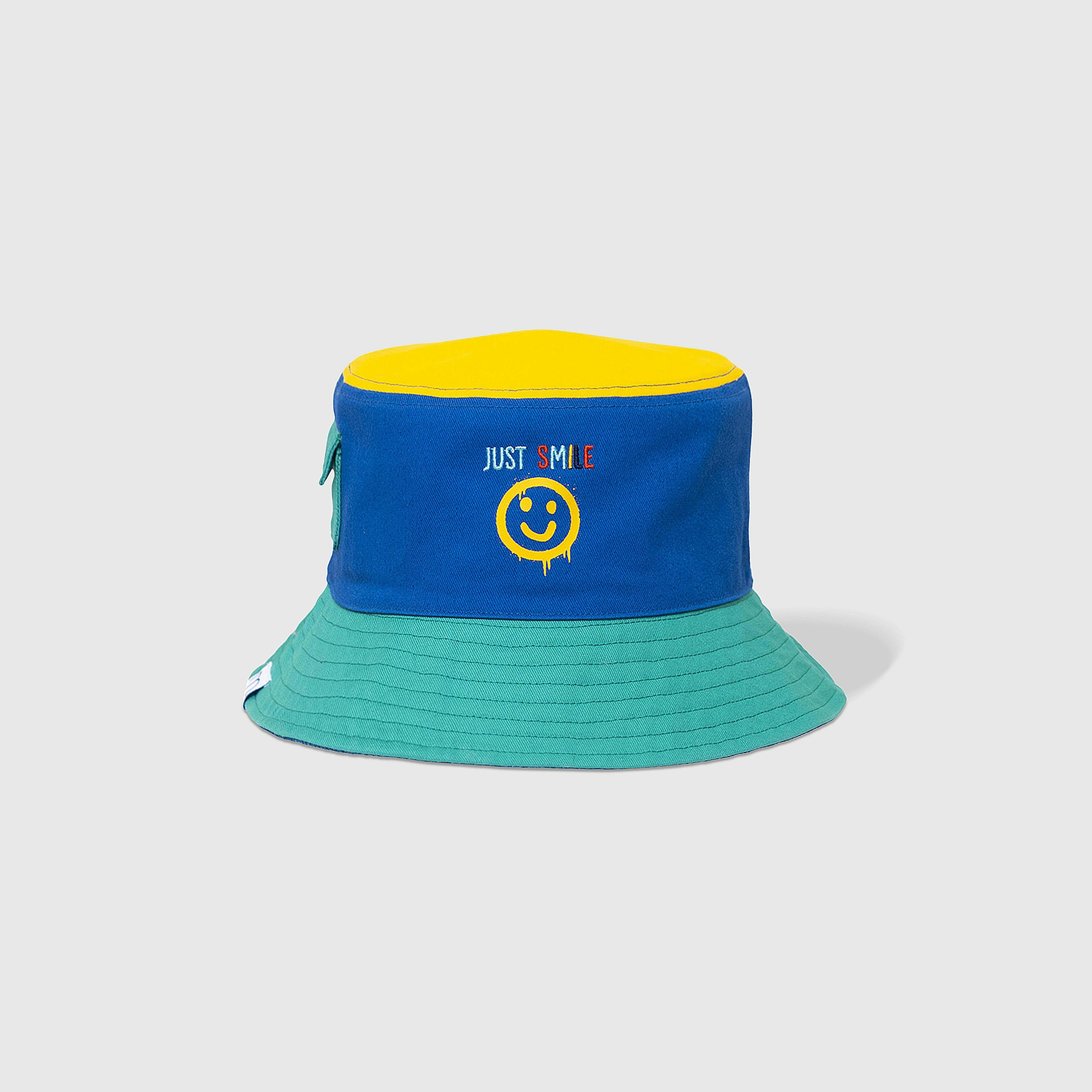 Reversible Bucket Hat – Blue Smile