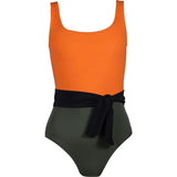Valeria Sleeveless Scoop Neck Tie Belt Swimsuit