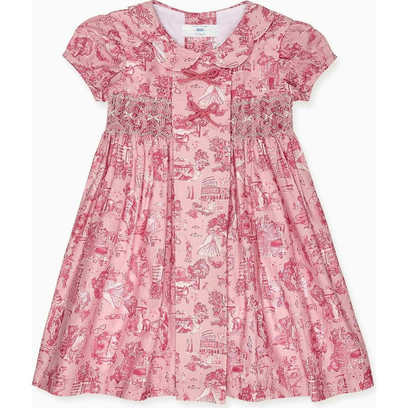 pink toile de jouy dress Nicky Hilton x La Coqueta Pink Toile de Jouy Theodora Girl Hand-Smocked Dress