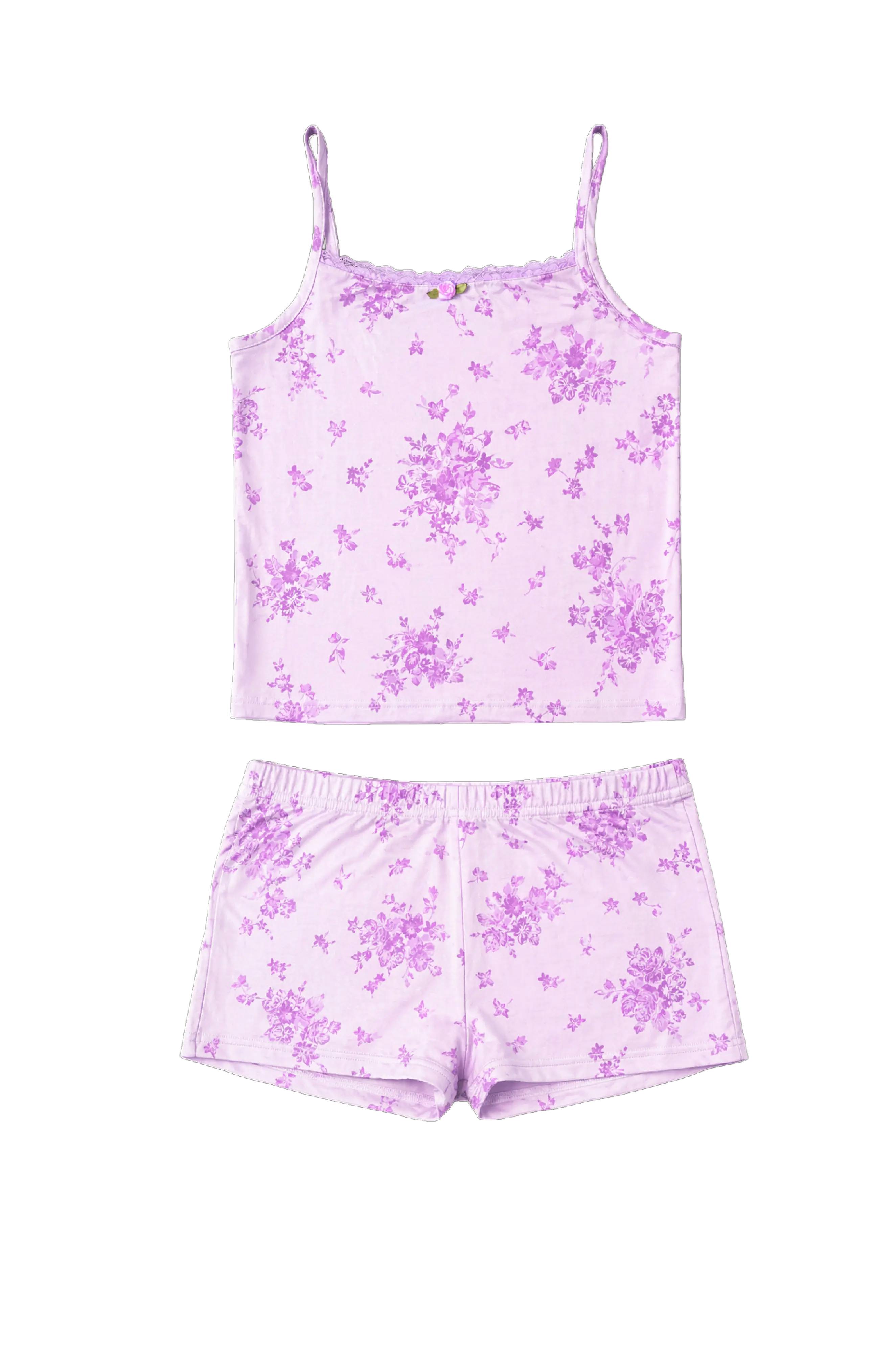Orchid Floral Print Cami Jersey Set