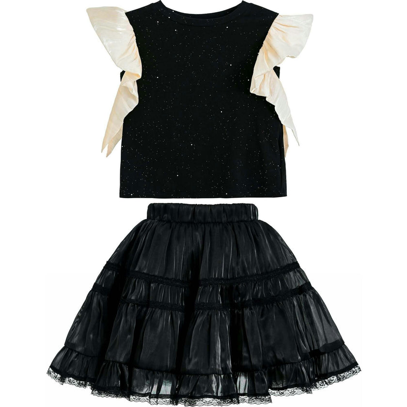 Glitter Ruffle Skirt Set