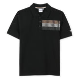 Black Short Sleeve Block Polo