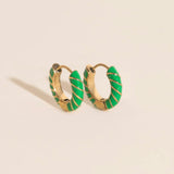 Color Chunky Rounded Huggie Hoop Earrings