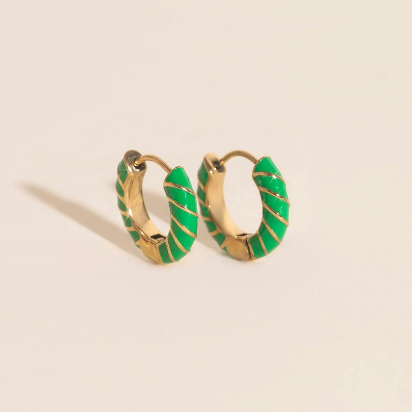 Color Chunky Rounded Huggie Hoop Earrings
