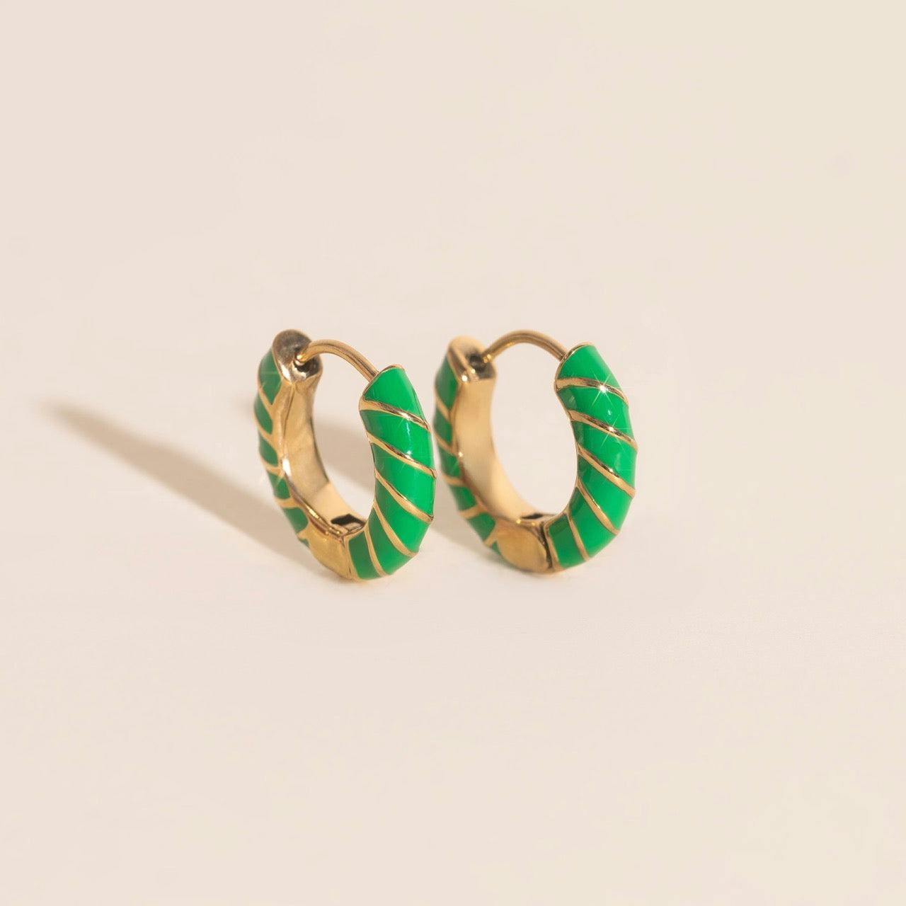Color Chunky Rounded Huggie Hoop Earrings