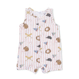 Vintage Baseball Stripe - Sleeveless Shortie Romper