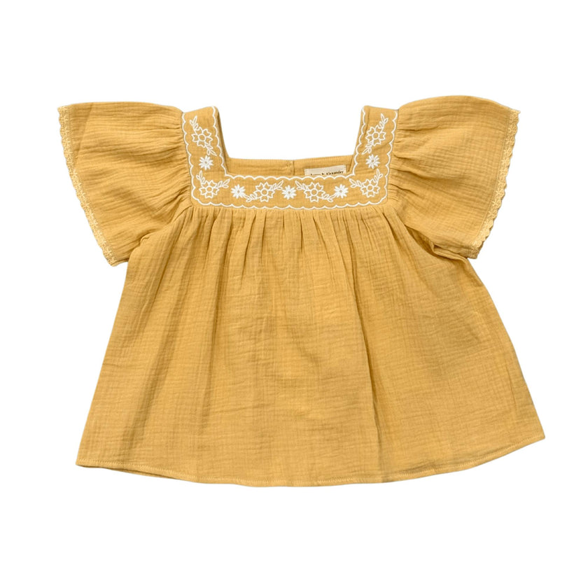 Square Neck Peasant Top