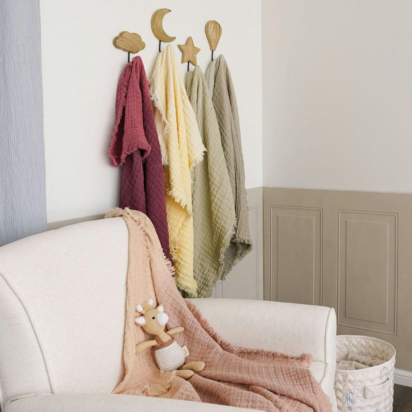 Multi-Layer Cotton Muslin Baby Blanket (Dove Grey Ombre)