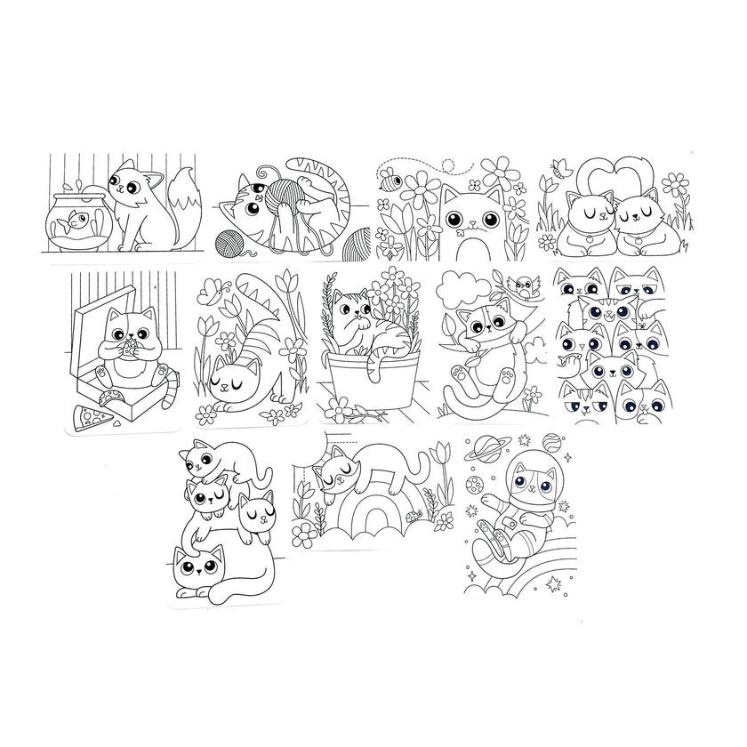 Undercover Art Hidden Pattern Coloring Activity Art Cards - Smitten Kittens - 12 Cards