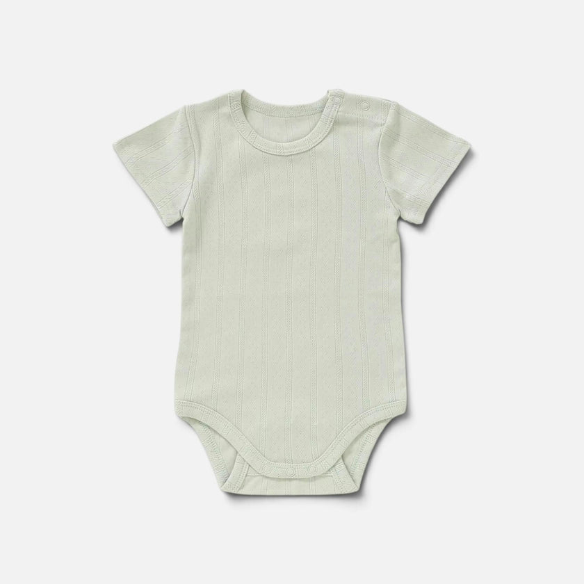 Organic Cotton Pointelle Short Sleeve Romper