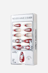 Miffy Burgundy Almond Press-On Nails | Cute Character Nail Art