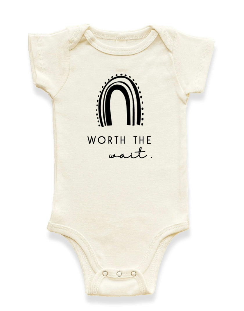 Worth The Wait Rainbow Organic Baby Bodysuit