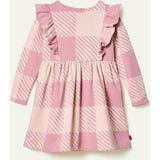 Recycled Cotton Buffalo Check Ruffle Dress