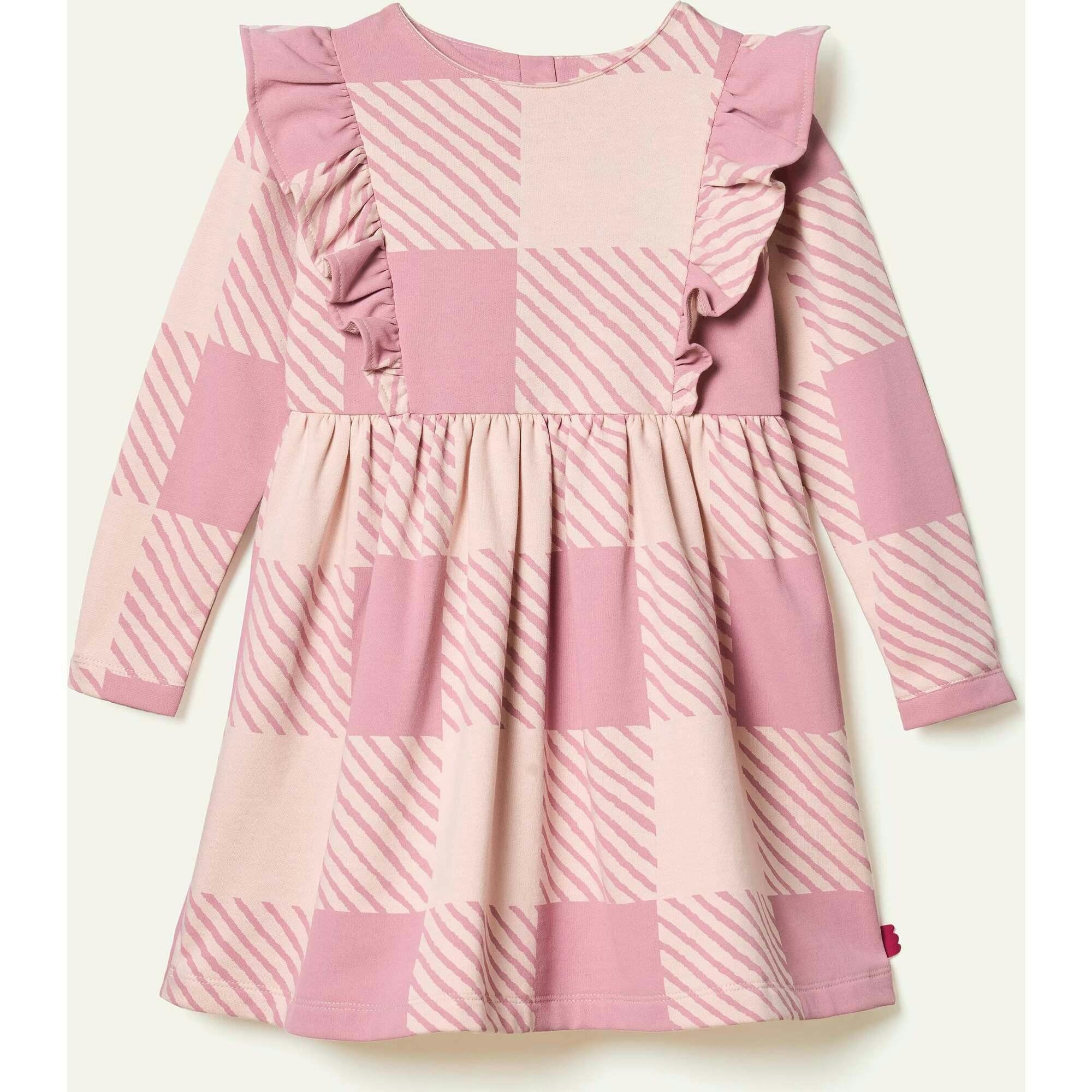 Recycled Cotton Buffalo Check Ruffle Dress
