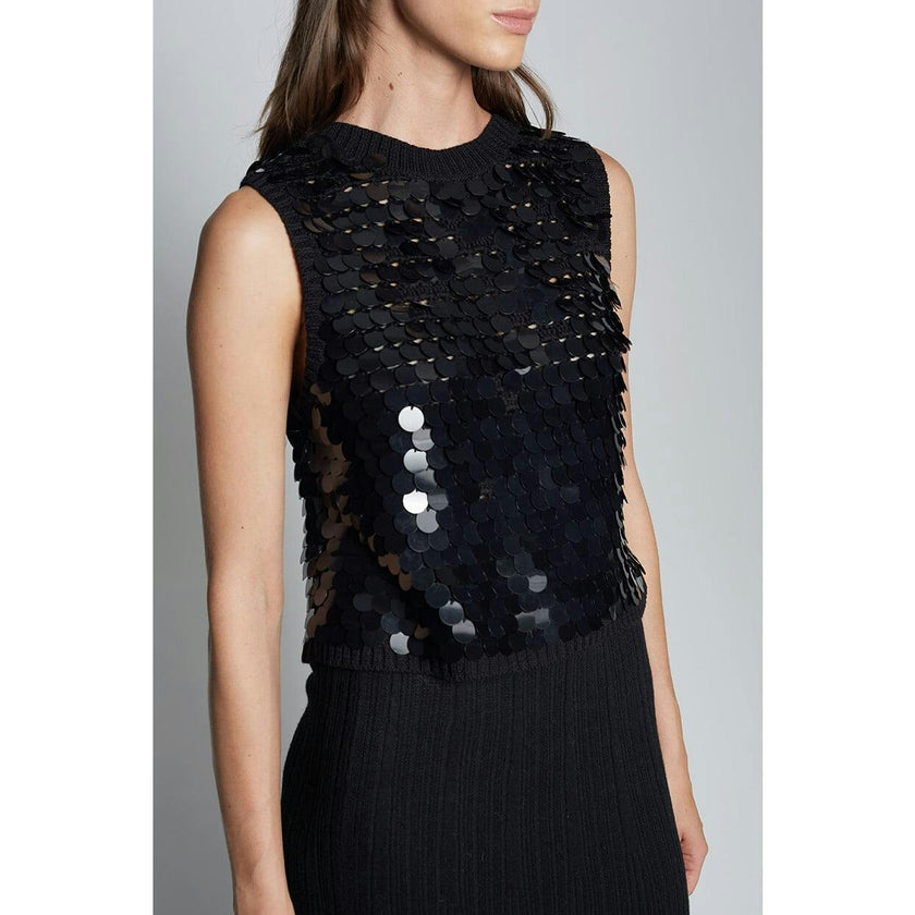 CORA TANK | BLACK W/ BLACK SEQUINS