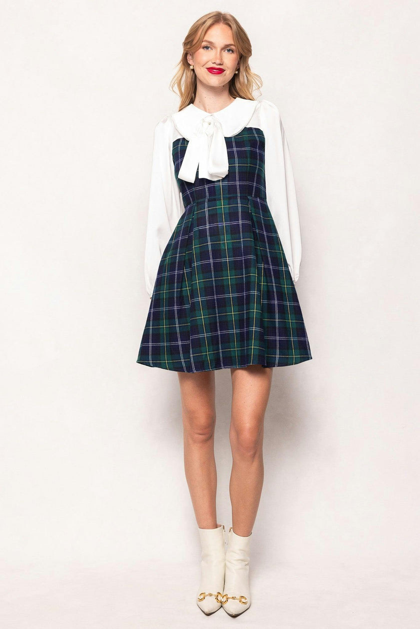 Tawny Dress in Nocturne Plaid