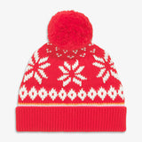 Baby knit beanie in snowflake fair isle