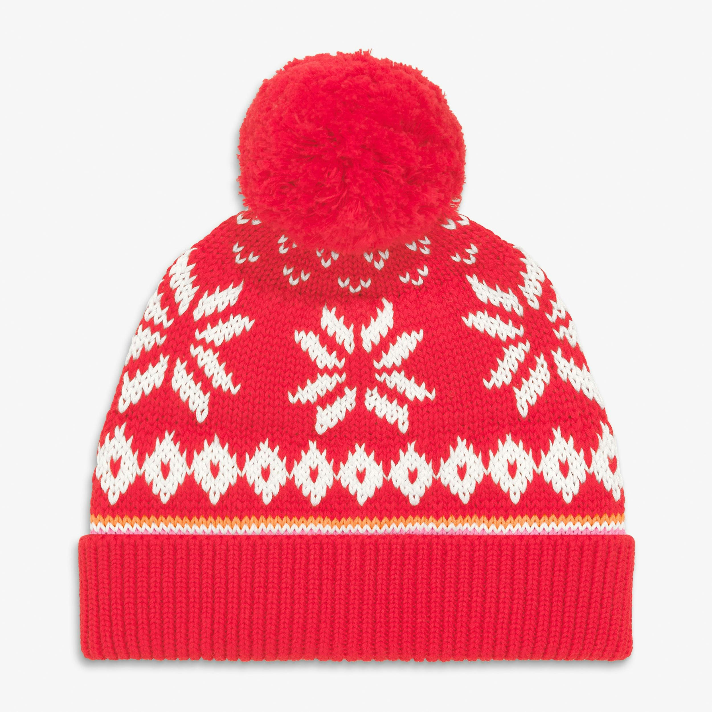 Baby knit beanie in snowflake fair isle