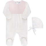 Velour Knit Wrap Romper & Bonnet Blue