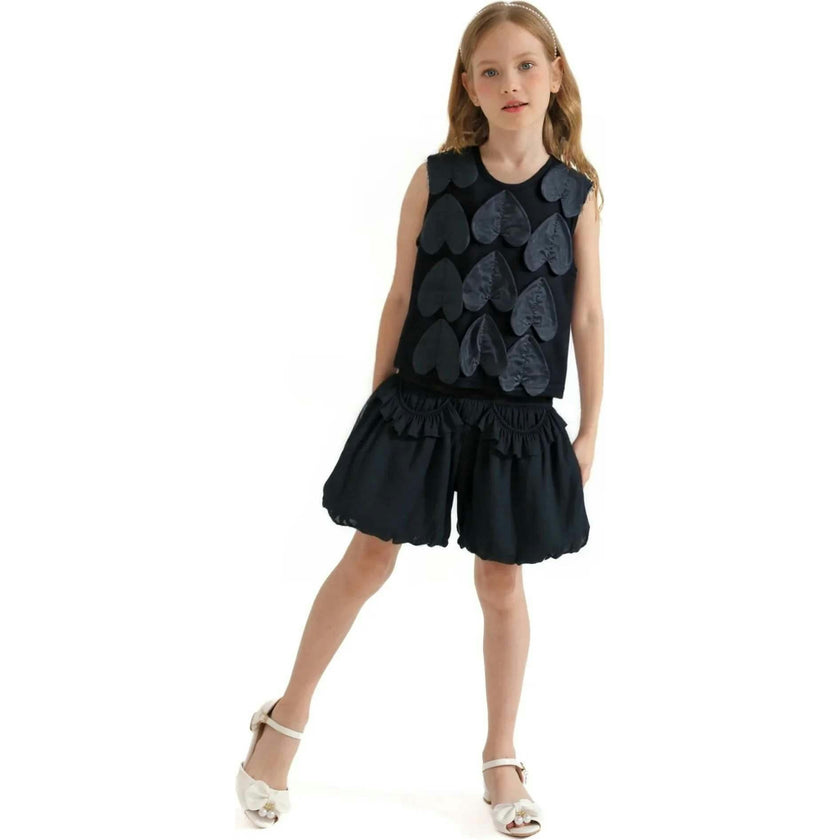 Hearts Sleeveless Shorts Set
